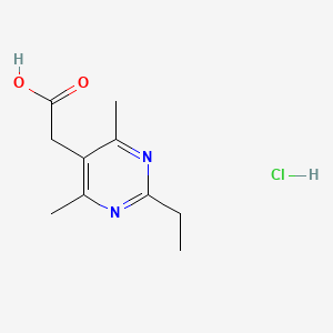 molecular formula C10H15ClN2O2 B2528490 2-(2-Ethyl-4,6-dimethylpyrimidin-5-yl)acetic acid hydrochloride CAS No. 2094145-48-7