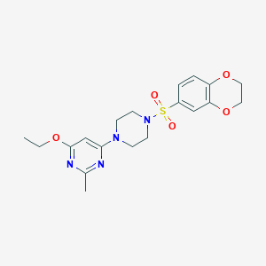4-(4-((2,3-Dihydrobenzo[b][1,4]dioxin-6-yl)sulfonyl)piperazin-1-yl)-6-ethoxy-2-methylpyrimidine