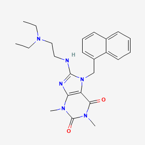 molecular formula C24H30N6O2 B2528499 8-{[2-(diethylamino)ethyl]amino}-1,3-dimethyl-7-(1-naphthylmethyl)-3,7-dihydro-1H-purine-2,6-dione CAS No. 309938-20-3