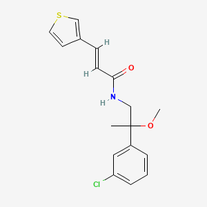 molecular formula C17H18ClNO2S B2528511 (E)-N-(2-(3-chlorophenyl)-2-methoxypropyl)-3-(thiophen-3-yl)acrylamide CAS No. 1798977-28-2