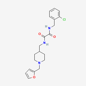 molecular formula C20H24ClN3O3 B2528513 N1-(2-chlorobenzyl)-N2-((1-(furan-2-ylmethyl)piperidin-4-yl)methyl)oxalamide CAS No. 953181-27-6