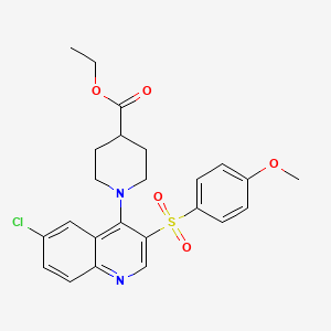 molecular formula C24H25ClN2O5S B2528515 ETHYL 1-[6-CHLORO-3-(4-METHOXYBENZENESULFONYL)QUINOLIN-4-YL]PIPERIDINE-4-CARBOXYLATE CAS No. 867040-34-4