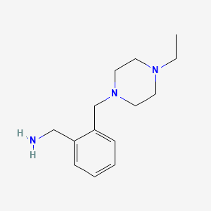 molecular formula C14H23N3 B2528517 1-(2-[(4-Ethylpiperazin-1-yl)methyl]phenyl)methanamine CAS No. 926226-18-8