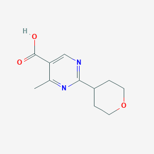 molecular formula C11H14N2O3 B2528519 4-Methyl-2-(oxan-4-yl)pyrimidine-5-carboxylic acid CAS No. 1493751-21-5