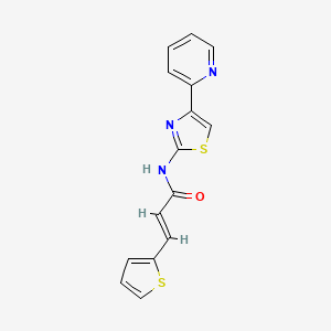 molecular formula C15H11N3OS2 B2528520 (E)-N-(4-(pyridin-2-yl)thiazol-2-yl)-3-(thiophen-2-yl)acrylamide CAS No. 476317-59-6