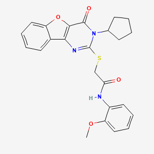 2-((3-cyclopentyl-4-oxo-3,4-dihydrobenzofuro[3,2-d]pyrimidin-2-yl)thio)-N-(2-methoxyphenyl)acetamide