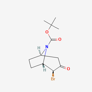 molecular formula C12H18BrNO3 B2528533 Tert-butyl (1S,2S,5R)-2-bromo-3-oxo-8-azabicyclo[3.2.1]octane-8-carboxylate CAS No. 2375248-86-3