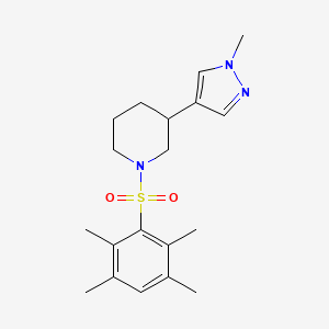 3-(1-methyl-1H-pyrazol-4-yl)-1-((2,3,5,6-tetramethylphenyl)sulfonyl)piperidine