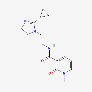 molecular formula C15H18N4O2 B2528538 N-(2-(2-cyclopropyl-1H-imidazol-1-yl)ethyl)-1-methyl-2-oxo-1,2-dihydropyridine-3-carboxamide CAS No. 2034634-05-2