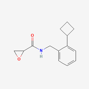 molecular formula C14H17NO2 B2528540 N-[(2-Cyclobutylphenyl)methyl]oxirane-2-carboxamide CAS No. 2411299-53-9