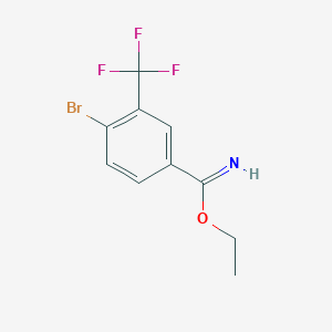 molecular formula C10H9BrF3NO B2528554 Ethyl 4-bromo-3-(trifluoromethyl)benzenecarboximidate CAS No. 1260885-32-2