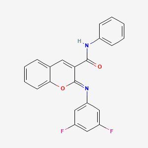 molecular formula C22H14F2N2O2 B2528555 (2Z)-2-[(3,5-difluorophenyl)imino]-N-phenyl-2H-chromene-3-carboxamide CAS No. 1327182-81-9