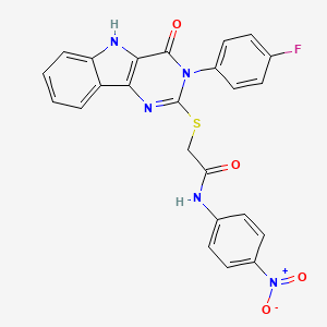 2-((3-(4-fluorophenyl)-4-oxo-4,5-dihydro-3H-pyrimido[5,4-b]indol-2-yl)thio)-N-(4-nitrophenyl)acetamide