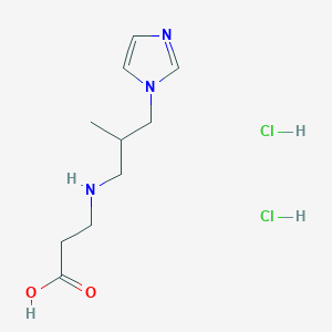 molecular formula C10H19Cl2N3O2 B2528566 3-[(3-Imidazol-1-yl-2-methylpropyl)amino]propanoic acid;dihydrochloride CAS No. 2580241-92-3