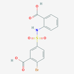 molecular formula C14H10BrNO6S B2528572 2-Bromo-5-[(2-carboxyphenyl)sulfamoyl]benzoic acid CAS No. 37088-38-3