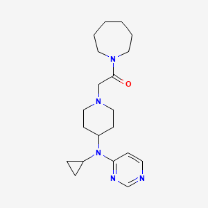 molecular formula C20H31N5O B2528575 1-(Azepan-1-yl)-2-{4-[cyclopropyl(pyrimidin-4-yl)amino]piperidin-1-yl}ethan-1-one CAS No. 2415463-07-7