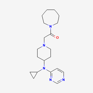 molecular formula C20H31N5O B2528575 1-(Azepan-1-yl)-2-[4-[cyclopropyl(pyrimidin-4-yl)amino]piperidin-1-yl]ethanone CAS No. 2415463-07-7