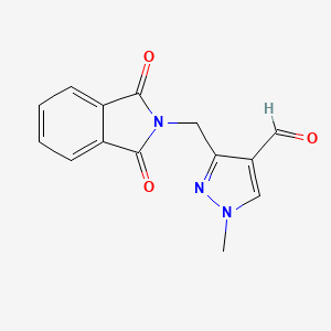 molecular formula C14H11N3O3 B2528605 3-((1,3-Dioxoisoindolin-2-yl)methyl)-1-methyl-1H-pyrazole-4-carbaldehyde CAS No. 1420794-02-0