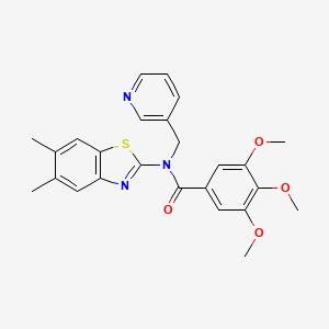 molecular formula C25H25N3O4S B2528659 N-(5,6-dimethyl-1,3-benzothiazol-2-yl)-3,4,5-trimethoxy-N-[(pyridin-3-yl)methyl]benzamide CAS No. 886945-70-6