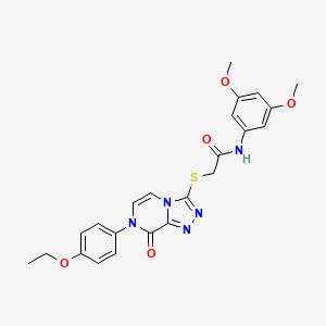 molecular formula C23H23N5O5S B2528707 N-(3,5-dimethoxyphenyl)-2-((7-(4-ethoxyphenyl)-8-oxo-7,8-dihydro-[1,2,4]triazolo[4,3-a]pyrazin-3-yl)thio)acetamide CAS No. 1223930-60-6