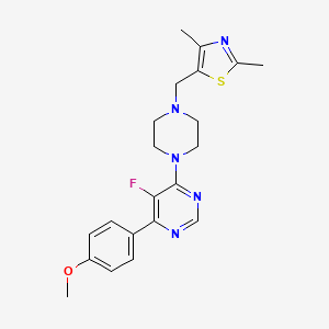 5-[[4-[5-Fluoro-6-(4-methoxyphenyl)pyrimidin-4-yl]piperazin-1-yl]methyl]-2,4-dimethyl-1,3-thiazole
