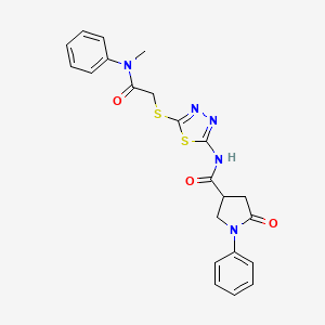 N-(5-((2-(methyl(phenyl)amino)-2-oxoethyl)thio)-1,3,4-thiadiazol-2-yl)-5-oxo-1-phenylpyrrolidine-3-carboxamide
