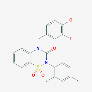 2-(2,4-dimethylphenyl)-4-(3-fluoro-4-methoxybenzyl)-2H-1,2,4-benzothiadiazin-3(4H)-one 1,1-dioxide