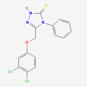 molecular formula C15H11Cl2N3OS B2528766 5-[(3,4-dichlorophenoxy)methyl]-4-phenyl-4H-1,2,4-triazole-3-thiol CAS No. 346597-21-5