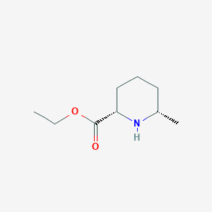 molecular formula C9H17NO2 B2528785 ethyl (2S,6S)-6-methylpiperidine-2-carboxylate CAS No. 125654-24-2