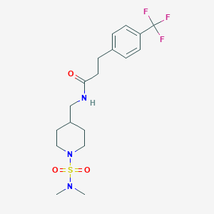 molecular formula C18H26F3N3O3S B2528789 N-{[1-(dimethylsulfamoyl)piperidin-4-yl]methyl}-3-[4-(trifluoromethyl)phenyl]propanamide CAS No. 2097918-69-7