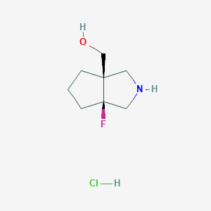 molecular formula C8H15ClFNO B2528790 rac-[(3aR,6aS)-6a-fluoro-octahydrocyclopenta[c]pyrrol-3a-yl]methanol hydrochloride CAS No. 2375250-58-9