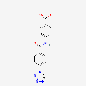 molecular formula C16H13N5O3 B2528796 methyl 4-(4-(1H-tetrazol-1-yl)benzamido)benzoate CAS No. 333418-07-8