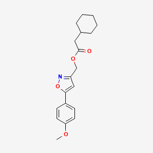 molecular formula C19H23NO4 B2528812 (5-(4-Methoxyphenyl)isoxazol-3-yl)methyl 2-cyclohexylacetate CAS No. 953176-02-8