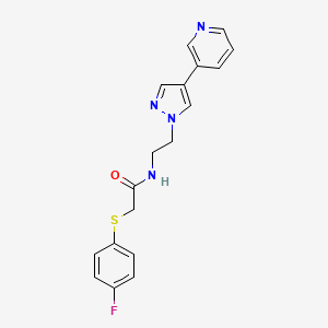 2-[(4-fluorophenyl)sulfanyl]-N-{2-[4-(pyridin-3-yl)-1H-pyrazol-1-yl]ethyl}acetamide