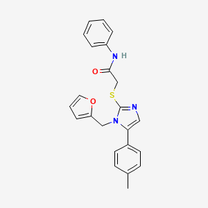2-((1-(furan-2-ylmethyl)-5-(p-tolyl)-1H-imidazol-2-yl)thio)-N-phenylacetamide