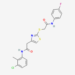 N-(3-chloro-2-methylphenyl)-2-(2-((2-((4-fluorophenyl)amino)-2-oxoethyl)thio)thiazol-4-yl)acetamide