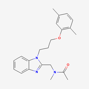 B2528931 N-({1-[3-(2,5-dimethylphenoxy)propyl]-1H-benzimidazol-2-yl}methyl)-N-methylacetamide CAS No. 924850-43-1