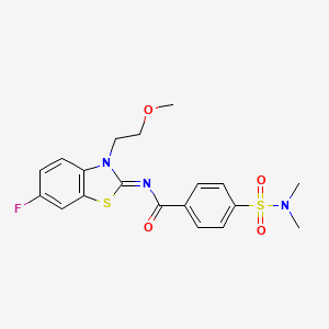 4-(dimethylsulfamoyl)-N-[6-fluoro-3-(2-methoxyethyl)-1,3-benzothiazol-2-ylidene]benzamide