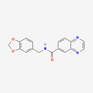 N-(1,3-benzodioxol-5-ylmethyl)quinoxaline-6-carboxamide
