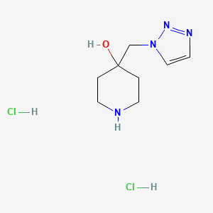 molecular formula C8H16Cl2N4O B2528988 4-((1H-1,2,3-Triazol-1-yl)methyl)piperidin-4-ol dihydrochloride CAS No. 2219376-02-8