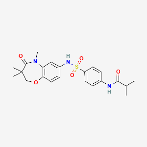 molecular formula C22H27N3O5S B2529005 2-methyl-N-{4-[(3,3,5-trimethyl-4-oxo-2,3,4,5-tetrahydro-1,5-benzoxazepin-7-yl)sulfamoyl]phenyl}propanamide CAS No. 921908-73-8