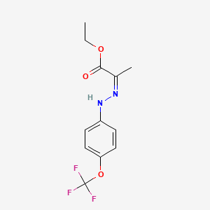 molecular formula C12H13F3N2O3 B2529020 Ethyl 2-{[4-(trifluoromethoxy)phenyl]hydrazono}propanoate CAS No. 883006-93-7