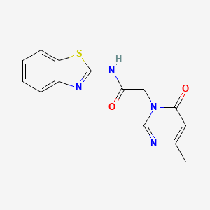 molecular formula C14H12N4O2S B2529042 N-(benzo[d]thiazol-2-yl)-2-(4-methyl-6-oxopyrimidin-1(6H)-yl)acetamide CAS No. 1203032-05-6