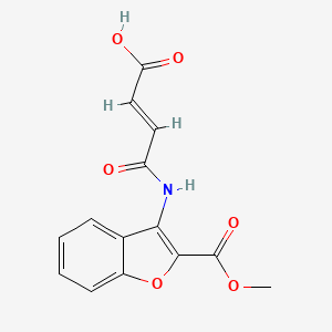 molecular formula C14H11NO6 B2529051 (2E)-3-{[2-(methoxycarbonyl)-1-benzofuran-3-yl]carbamoyl}prop-2-enoic acid CAS No. 866039-83-0