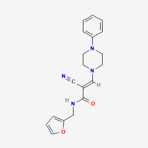 (2E)-2-cyano-N-(furan-2-ylmethyl)-3-(4-phenylpiperazin-1-yl)prop-2-enamide