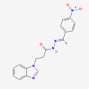 (E)-3-(1H-benzo[d]imidazol-1-yl)-N'-(4-nitrobenzylidene)propanehydrazide