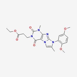 ethyl 3-(8-(2,5-dimethoxyphenyl)-1,7-dimethyl-2,4-dioxo-1H-imidazo[2,1-f]purin-3(2H,4H,8H)-yl)propanoate