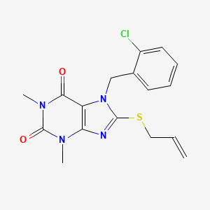 7-[(2-chlorophenyl)methyl]-1,3-dimethyl-8-(prop-2-en-1-ylsulfanyl)-2,3,6,7-tetrahydro-1H-purine-2,6-dione