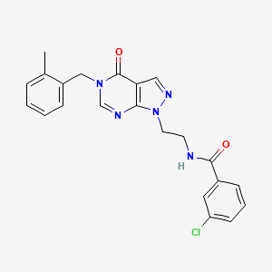 3-chloro-N-(2-(5-(2-methylbenzyl)-4-oxo-4,5-dihydro-1H-pyrazolo[3,4-d]pyrimidin-1-yl)ethyl)benzamide
