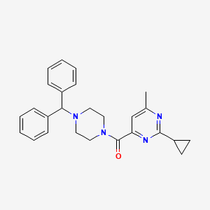 (4-Benzhydrylpiperazin-1-yl)-(2-cyclopropyl-6-methylpyrimidin-4-yl)methanone